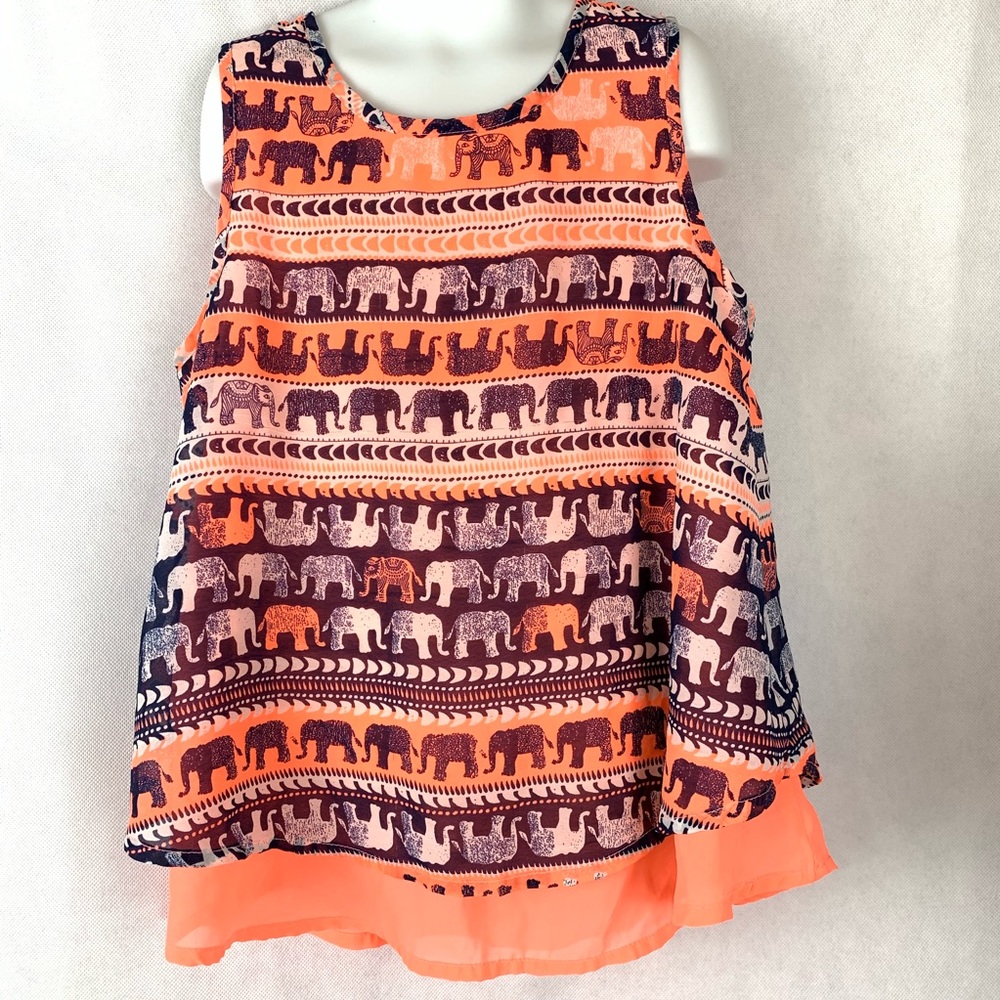 Japna girl elephant print blouse. Size 14